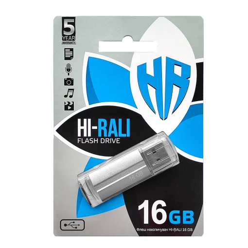 Флеш-накопитель USB 16GB Hi-Rali Corsair Series Silver (HI-16GBCORSL)